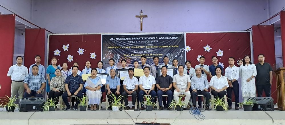 The winners of the quarter singing competition conducted by ANPSA Dimapur unit at Holy Cross Hr Sec School auditorium on September 16.